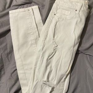 White skinny ripped jeans
